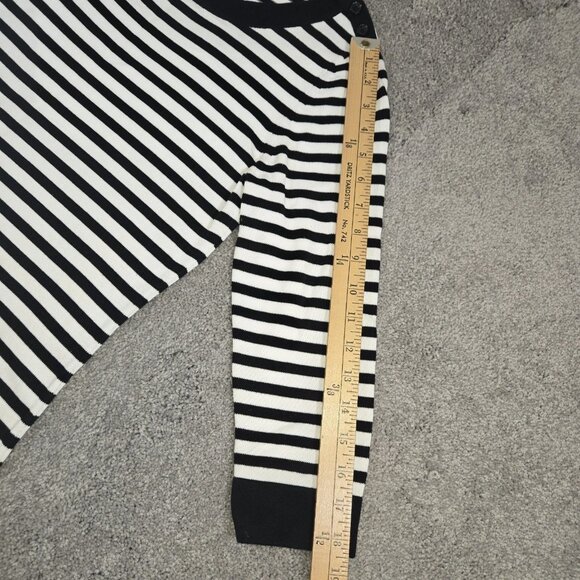 Banana Republic Woman’s 3/4 Sleeve Dress Medium Sweater Blk/Whte - Picture 7 of 13